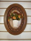 Quadro oval vaso com flor